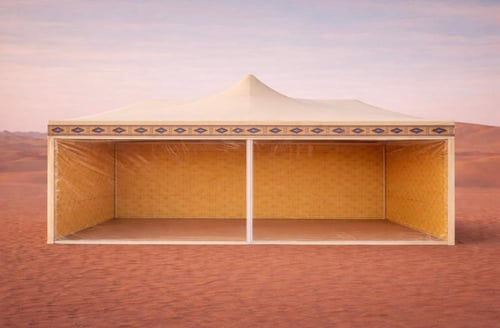 خيمة جلسات بواجهة PVC شفافة – عزل من البرد والهواء