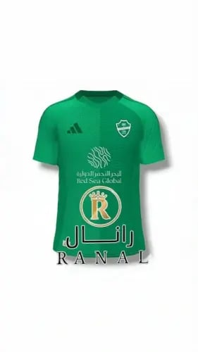 تيشيرت الاهلي السعودي الاخضر بشعار الاهلي الجديد 2026/2025