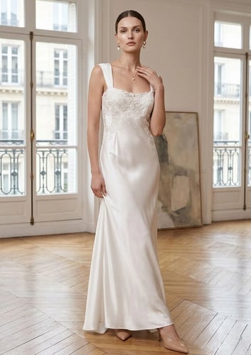 Flora Lastraioli - Satin & Georgette Nightgown