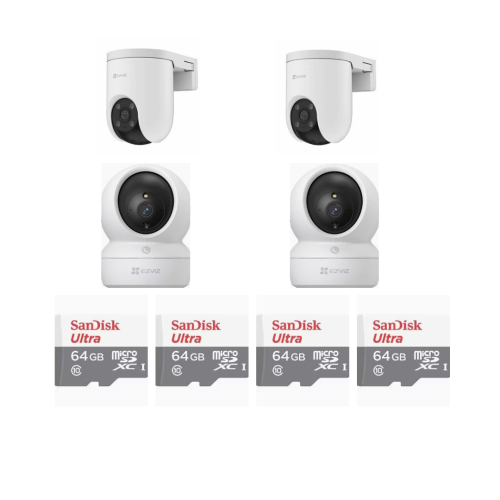 Package of 4 WI FI surveillance cameras (2 indoor...