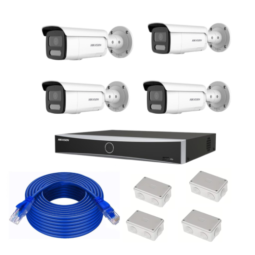 Package of 4 Hikvision 8 Megapixel IP outdoor came...