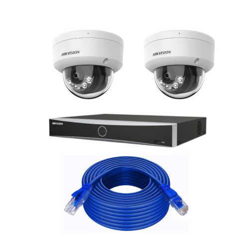 Package of 2 Hikvision IP surveillance cameras wit...