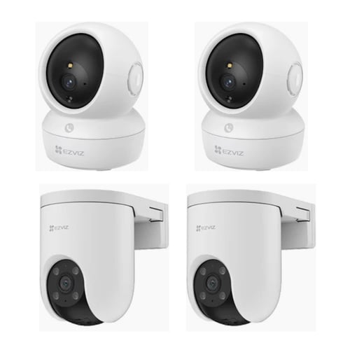 Package of 4 Wi Fi surveillance cameras (2 indoor...