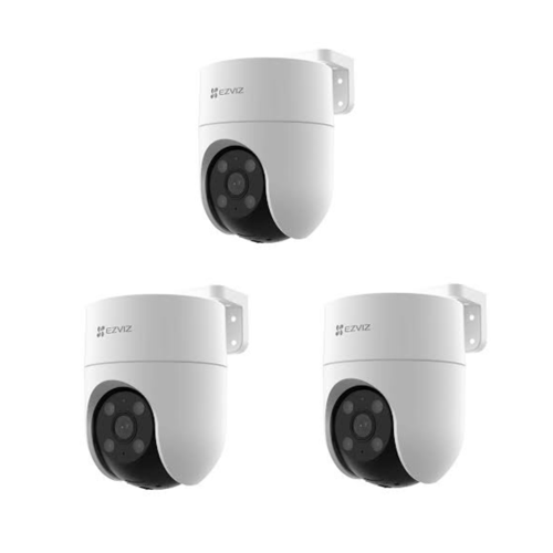 Package of 3 outdoor Wi Fi surveillance cameras fr...