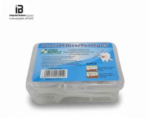 Plastic toothbrush with dental floss 50 sticks