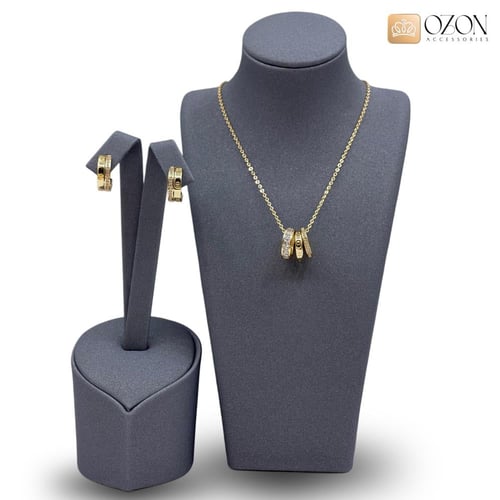 طقم سلسال وحلق زركون