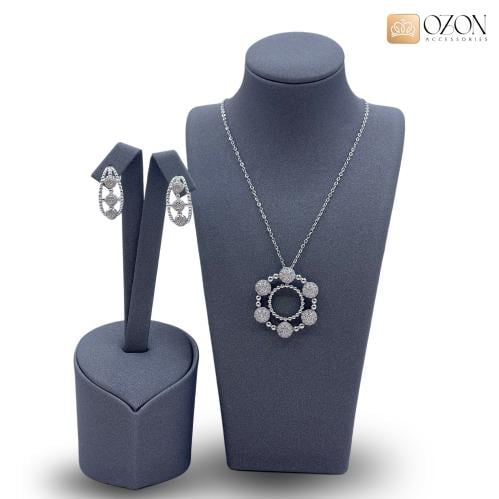 طقم سلسال وحلق زركون