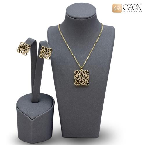 طقم سلسال وحلق زركون