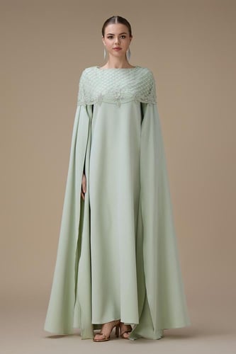 جلابية طويلة تيفاني واسعة أكمام كاب