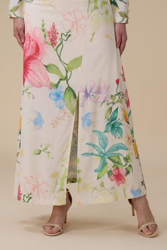 فستان سكري طويل مورد بأكمام طويلة