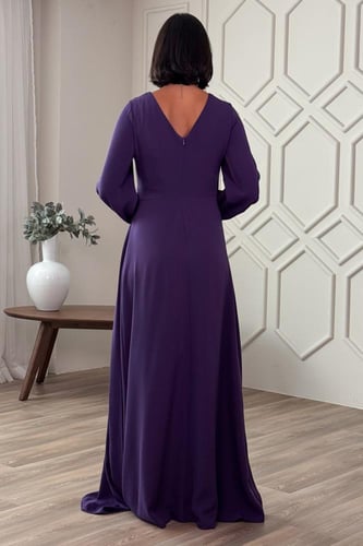 فستان ماكسي درابيه بطرف جانبي