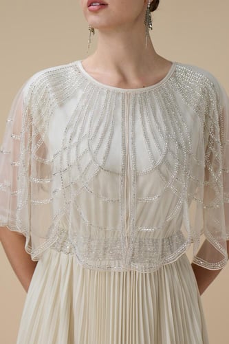 فستان بليسيه طويل سكري