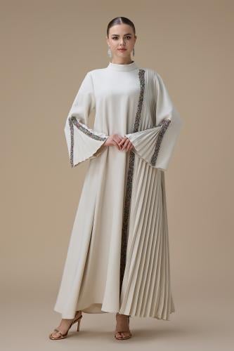 جلابية طويلة سكري بكسرات أنيقة