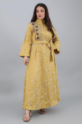 جلابيه جاكار مطرزه كموني