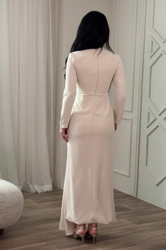 فستان بيج سهرة ماكسي بأكمام طويلة