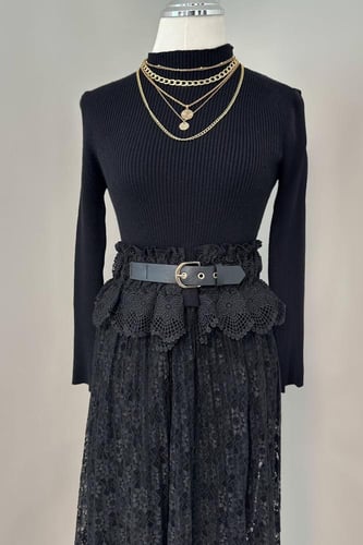 فستان ميدي سويتر دانتيل