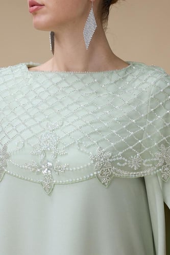 جلابية طويلة تيفاني واسعة أكمام كاب