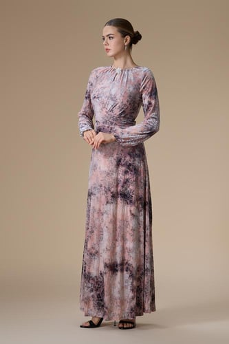 فستان موف طويل شيفون