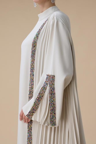 جلابية طويلة سكري بكسرات أنيقة