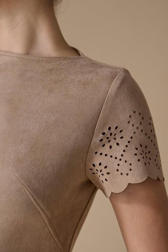 فستان بني ميدي شامواه