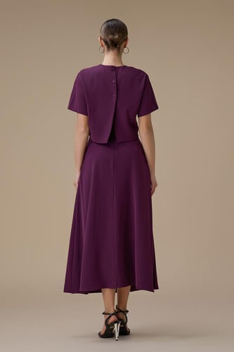 طقم موف ميدي بتطريز زهري