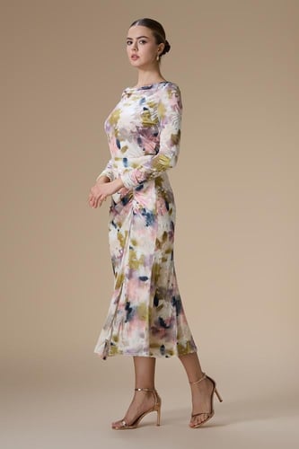 طقم بيج ميدي مشجر بطبعات باستيل