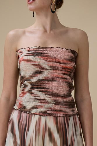 طقم جمبسوت واسع شيفون بنقشة متدرجة