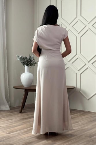 فستان بيج سهرة ماكسي بزم مزين بالكريستال