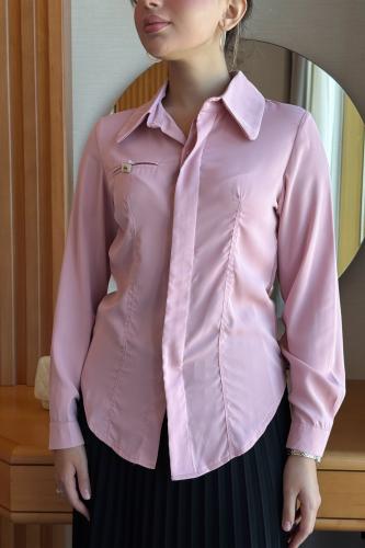 قميص بقصة ناعمةلون وردي