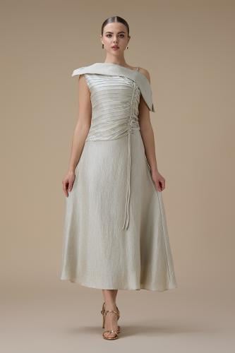 فستان ميدي بيج بقصة كتف واحد