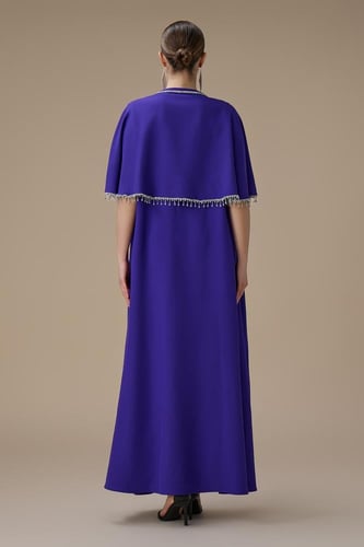 جلابية أنيقة بنفسجي فاتح بتطريز فضي