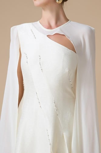 فستان سكري ميدي بأكمام كاب