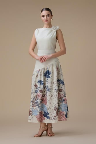 فستان ماكسي بيج بتفاصيل زهرية