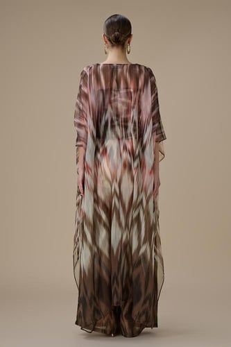 طقم جمبسوت واسع شيفون بنقشة متدرجة