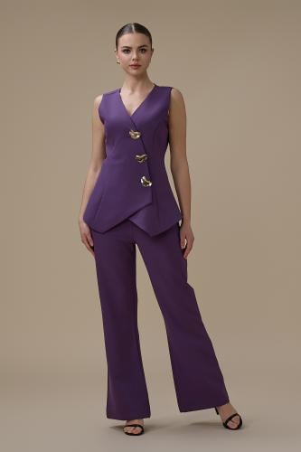 جمبسوت لون بنفسجي مع فيست بدون أكمام