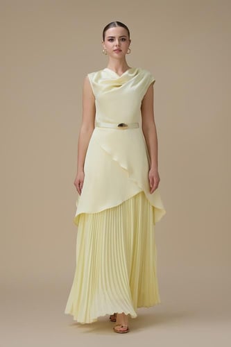 فستان طويل اصفر بليسيه