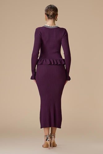 فستان موف ميدي محبوك