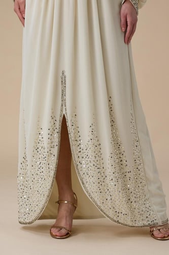 جلابية شيفون طويلة سكري