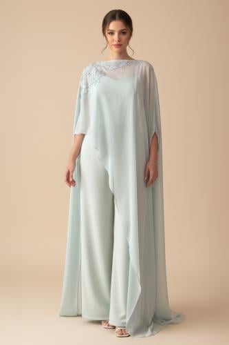 جمبسوت طويل لون تيفاني بكاب