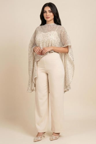 جمبسوت سكري بكاب شبكي مطرز