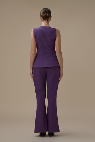 جمبسوت لون بنفسجي مع فيست بدون أكمام