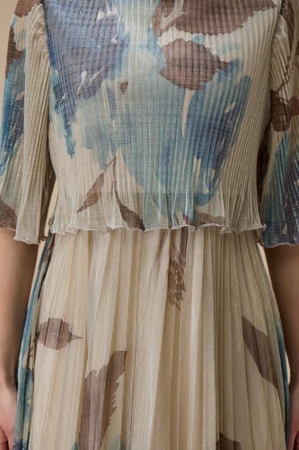 فستان ماكسي بليسيه واسع بطبعة زهرية