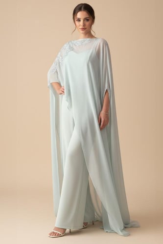 جمبسوت طويل لون تيفاني بكاب