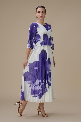 فستان طويل بليسيه مورد