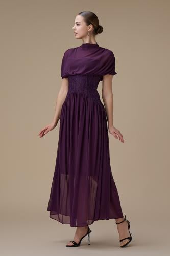 فستان طويل بنفسجي شيفون