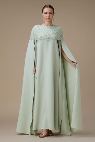 جلابية طويلة تيفاني واسعة أكمام كاب