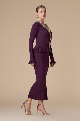 فستان موف ميدي محبوك