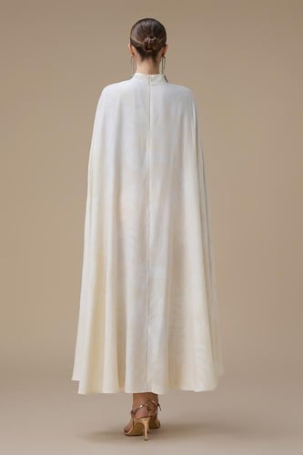 جلابية ميدي كاب واسعة سكري بتطريزات كريستالية