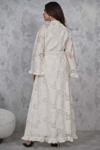 فستان ماكسي أنيق بأكمام واسعة