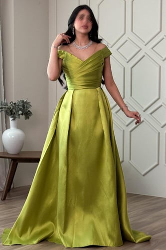 فستان سهره نسائي لون أخضر